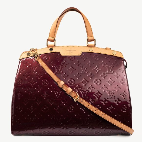 Louis Vuitton Brea GM Rouge Fauviste Monogram Vernis Leather Tote - Picture 1 of 14